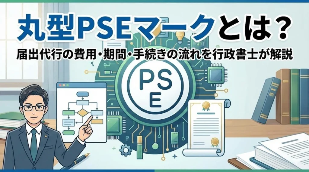 丸型PSEマークとは？届出代行の費用・期間・手続きの流れを行政書士が解説｜Amazon出品・中国輸入・OEM販売に必須の電安法対応ガイド