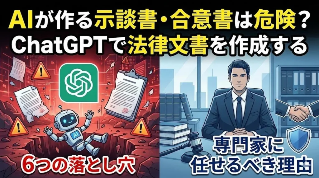 AIが作る示談書・合意書は危険？ChatGPTで法律文書を作成する6つの落とし穴と専門家に任せるべき理由を行政書士が徹底解説