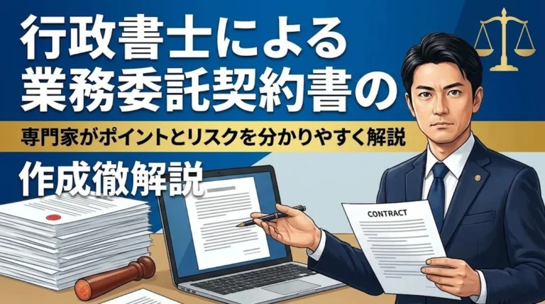 業務委託契約書の作成は行政書士への依頼がおすすめ｜費用相場の比較・盛り込むべき必須12条項・フリーランス新法対応・トラブル事例を徹底解説