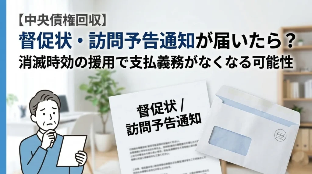 【中央債権回収】督促状・訪問予告通知が届いたら？消滅時効の援用で支払義務がなくなる可能性｜行政書士が手続きと注意点を徹底解説