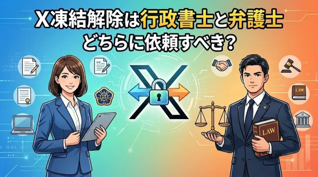 X（旧Twitter）の凍結解除は行政書士と弁護士どちらに依頼すべき？費用・対応範囲・効果を徹底比較