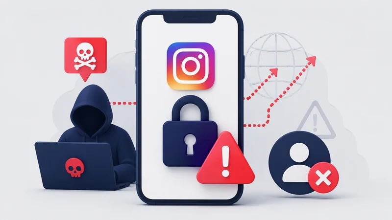乗っ取り被害によるInstagramアカウント停止のイメージ