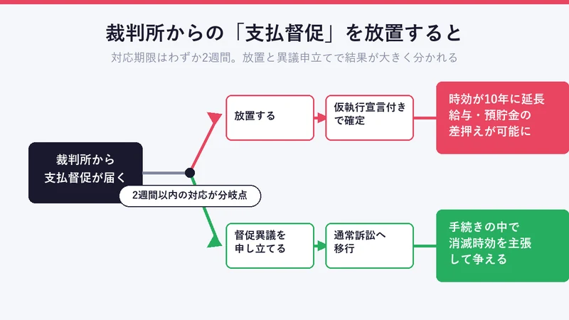 支払督促を放置した場合のタイムライン