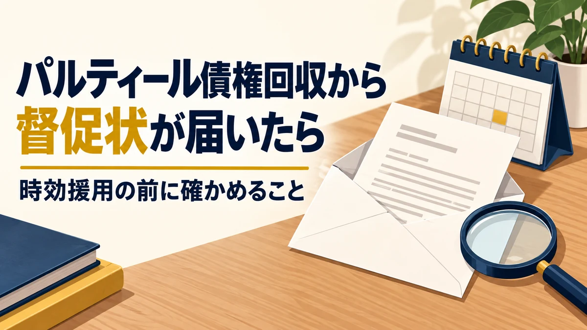 パルティール債権回収から督促状が届いたときの時効援用の確認点